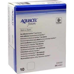 AQUACEL Foam Hydrofiber krytie na rany neadhezívne penové 5x5 cm 10 ks