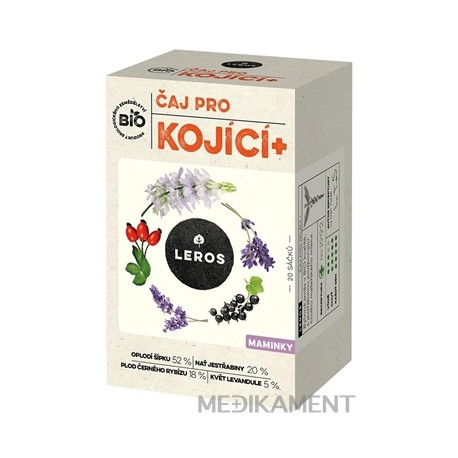 LEROS BIO ČAJ PRE DOJČIACE MAMIČKY+ bylinný čaj aromatizovaný vrecúška 20 x 2 g