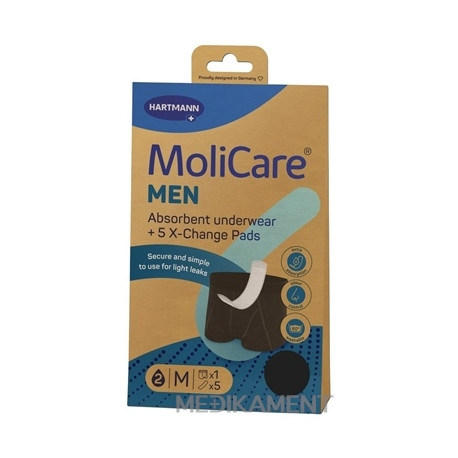 MoliCare MEN M absorpčná spodná bielizeň 1 ks + X-Change vložka 5 ks 1 set