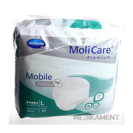 MoliCare Premium Mobile 5 kvapiek L zelené plienkové nohavičky naťahovacie 14 ks