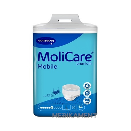 MoliCare Premium Mobile 6 kvapiek L modré plienkové nohavičky naťahovacie 14 ks