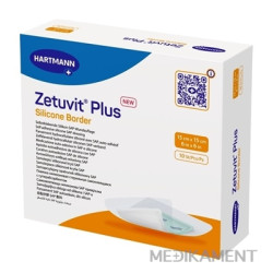 ZETUVIT Plus Silicone Border kompres sterilný 15 x 15 cm 10 ks