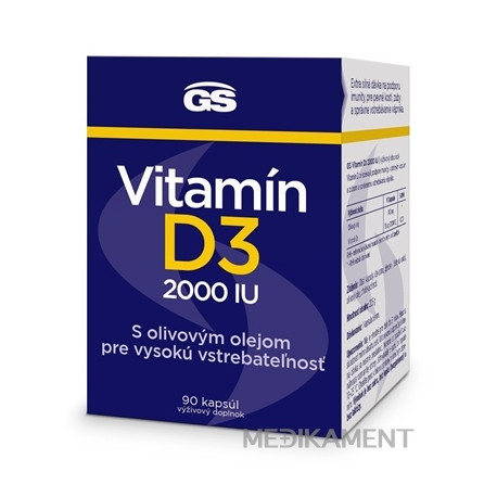 GS Vitamín D3 2000 IU kapsuly 90 ks