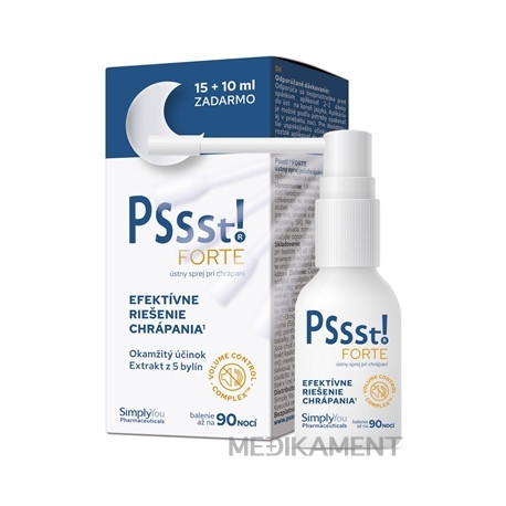 Pssst! FORTE ústny sprej pri chrápaní 25 ml Pssst! FORTE ústny sprej pri chrápaní 25 ml