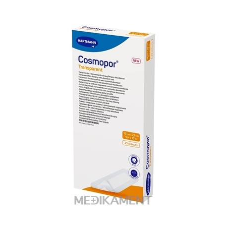 Cosmopor transparent priehľadné fóliové krytie na rany sterilné (10x25 cm) 1x25 ks