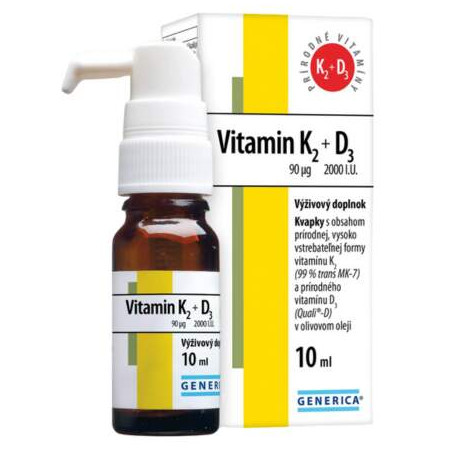 GENERICA Vitamin K2 90 µg + D3 2000 I.U. kvapky 10 ml