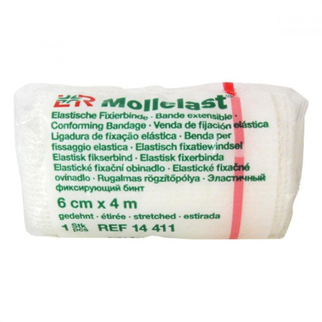 MOLLELAST 6cmx4m obväz elastický fixačný, jednotlivo balený 1x1 ks