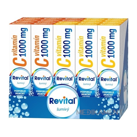 Revital vitamín C 1000 mg šumivý MIX BOX šumivé tablety 2 príchute 20 x 20 ks