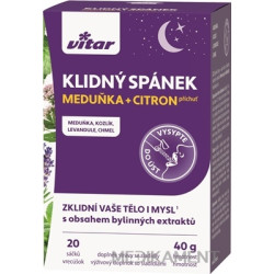 VITAR KLIDNÝ SPÁNEK prášok vo vrecúškach príchuť medovka a citrón 20 ks