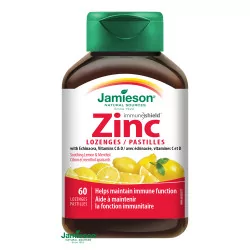 JAMIESON ZINOK S VITAMÍNMI C a D3 pastilky s príchuťou citróna 60 ks