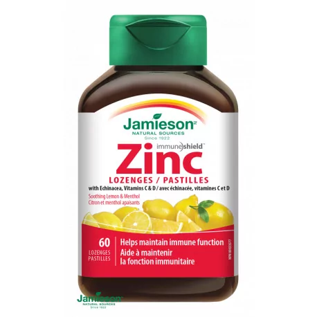 JAMIESON ZINOK S VITAMÍNMI C a D3 pastilky s príchuťou citróna 60 ks