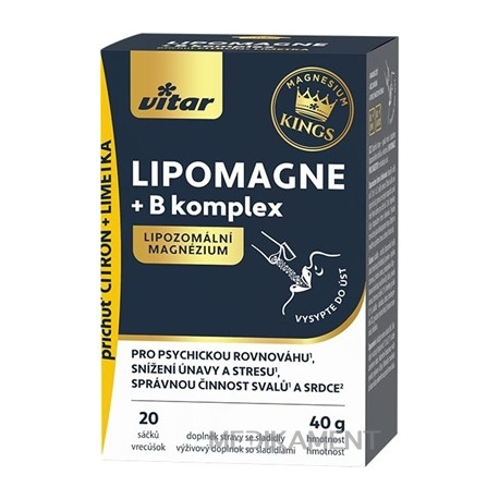 VITAR KINGS LIPOMAGNE + B komplex prášok vo vrecúškach 20 ks