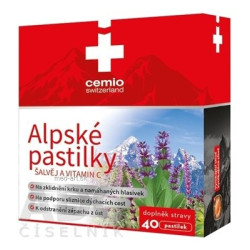 Cemio Alpské pastilky ŠALVIA A VITAMÍN C pastilky 40 ks