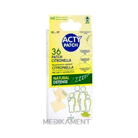 ACTYPATCH REPELENTNÁ NÁPLASŤ CITRONELLA s postupným uvoľňovaním 36 ks