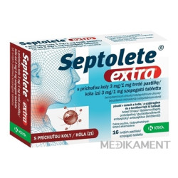 Septolete extra kola 3 mg/1 mg pastilky 16 ks Septolete extra kola 3 mg/1 mg pastilky 16 ks