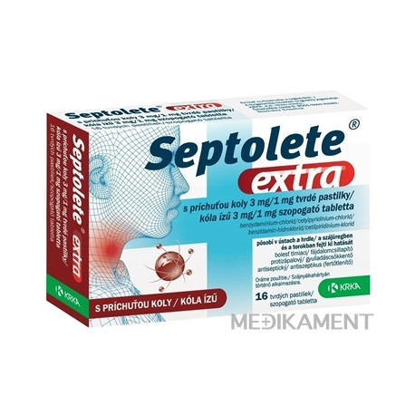 Septolete extra kola 3 mg/1 mg pastilky 16 ks