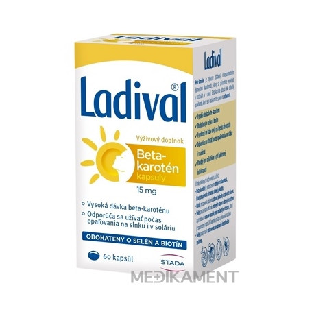 STADA Ladival Beta karotén 15 mg kapsule 60 ks