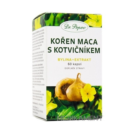 Dr. Popov KOREŇ MACA S KOTVIČNÍKOM kapsule (bylina - extrakt) 60 ks