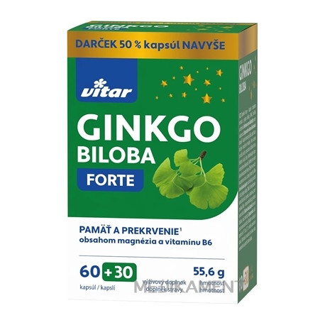 VITAR GINKGO BILOBA FORTE kapsule 60+30 ks (50 % navyše) 90 ks