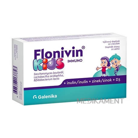 Flonivin KIDS IMMUNO prášok (prospešné baktérie + inulín + zinok + D3) vrecúška 10 ks