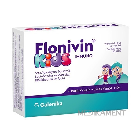 Flonivin KIDS IMMUNO prášok (prospešné baktérie + inulín + zinok + D3) vrecúška 20 ks