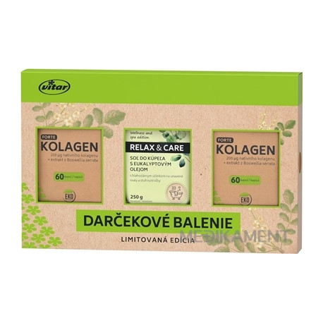 Vitar Eko Kolagén Box (dar. balenie) kolagén forte kapsuly 2x60 ks + darček: soľ do kúpeľa