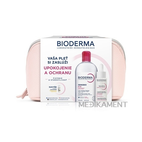 BIODERMA Sensibio darčekový balík H2O 500 ml + Defensive sérum 30 ml + vzorka 1 set