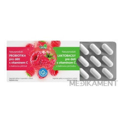 NaturProdukt LAKTOBACILY pre deti s vitamínom C tablety s malinovou príchuťou 15 ks