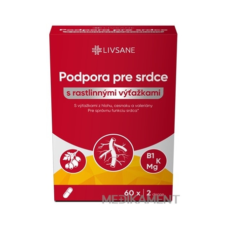 LIVSANE Podpora pre srdce s rastlinnými výtažkami kapsuly 60 ks