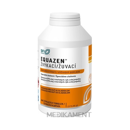 EQUAZEN žuvacie kapsuly s jahodovou príchuťou 360 ks