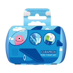 CURAPROX Kids travel set modrý zubná kefka medzizubná kefka CPS zubná pasta mäta 1 set