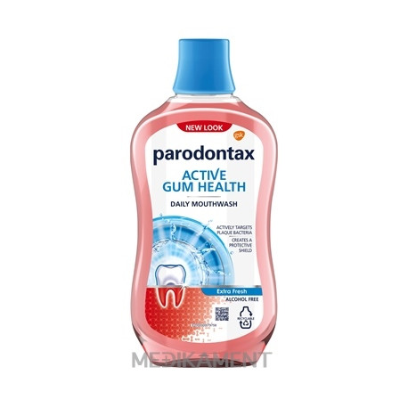 Parodontax Active Gum Health Extra Fresh ústna voda s fluoridom bez alkoholu 500 ml