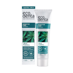 EcoDenta SENSITIVE care CBD & PROBIOTICS zubná pasta na citlivé zuby 100 ml