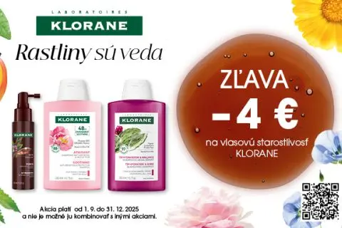 KLORANE 4€ zľava na vlasovú kozmetiku