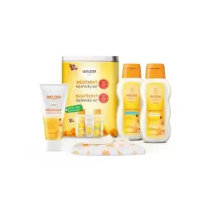 WELEDA NECHTÍKOVÝ dojčenský SET kúpeľ 200 ml + olej 200 ml + krém 75 ml + darček