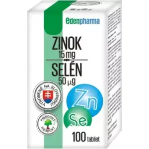 EDENPharma Zinok 15 mg + selén 50 µg tablety 100 ks