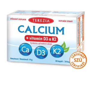 TEREZIA CALCIUM + vitamín D3 a K2 kapsuly 30 ks
