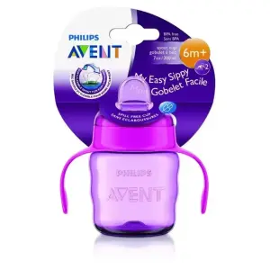 AVENT HRNČEK Klasik 200 ml 6M+ s držadlami dievča 1 ks