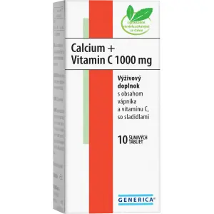 GENERICA Calcium + Vitamin C 1000 mg šumivé tablety 10 ks