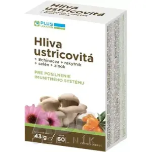 PLUS LEKÁREŇ Hliva ustricovitá kapsuly + echinacea + rakytník + selén + zinok 60 ks