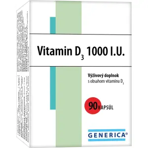 GENERICA Vitamín D3 1000 I.U. kapsuly 90 ks