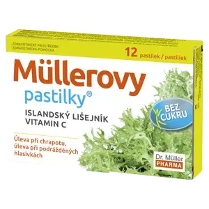 MÜLLEROVE pastilky s ISLANDSKÝM LIŠAJNÍKOM bez cukru 12 ks