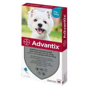 Advantix Spot-on pre psy od 4 do 10 kg 1 pipeta 1 ml