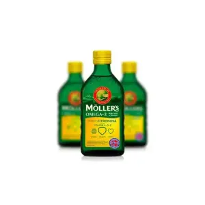 MOLLER´S Omega 3 RYBÍ OLEJ Citrónová príchuť z pečene tresiek 1x250 ml