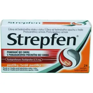 Strepfen 8,75 mg pastilky s pomarančovou príchuťou bez cukru 24 ks