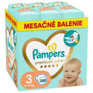PAMPERS PREMIUM CARE 3 Midi detské plienky (6-10kg) 200 ks

