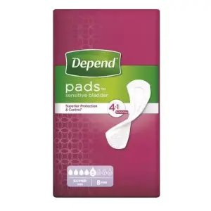 DEPEND SUPER inkontinenčné vložky pre ženy 11 x 36 cm savosť 638 ml 8 ks
