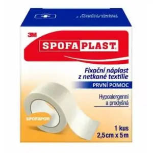 3M SPOFAPLAST Náplasť fixačná z netkanej textílie 2,5 cm x 5 m 1 ks