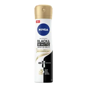 NIVEA Anti-perspirant BLACK & WHITE Silky Smooth sprej 48H 5xAnti  150 ml