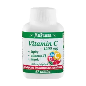 MedPharma vitamín C 1200 mg - šípky vit. D zinok tablety 67 ks